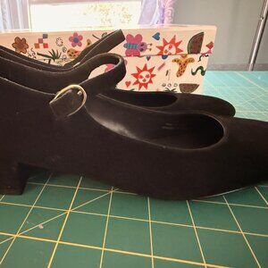 Jeffrey Campbell Black Suede Low Heel Mary Janes, Size 9